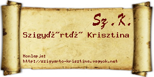 Szigyártó Krisztina névjegykártya
