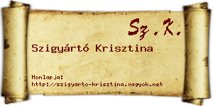Szigyártó Krisztina névjegykártya