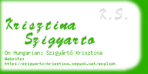 krisztina szigyarto business card