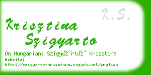 krisztina szigyarto business card